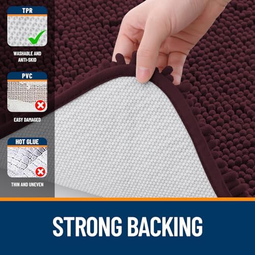 OLANLY Large Bathroom Rugs 50x30, Extra Soft Absorbent Chenille Bath Rugs - Image 6