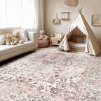 Lofus 3x5 Pink Area Rugs for Bedroom Living Room, Vintage Boho Carpet - Image 2