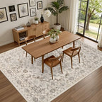9x12 Area Rugs Living Room: Washable Rug for Bedroom Brown Beige - Image 5