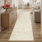 PLHXFR 2.6x10 Washable Runner Rug：Floral Indoor Kitchen Carpet Beige Multi - Image 6