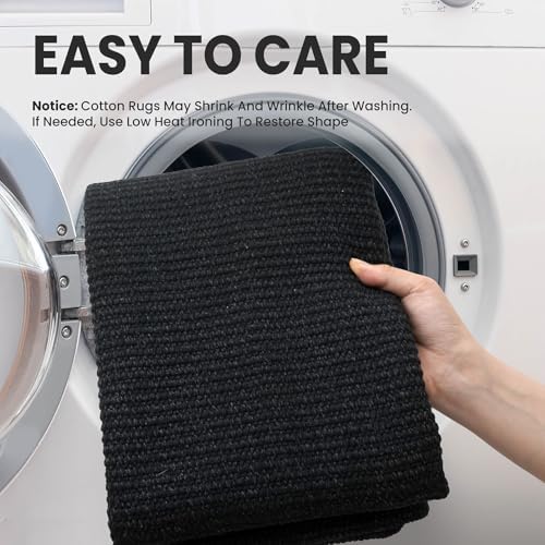 EARTHALL Washable Runner Rug, Non Slip Kitchen Rug, 2x7 Ft, Black Heather - Image 3