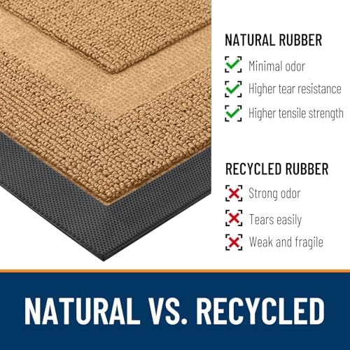 OLANLY Half Circle Front Door Mat Outside 71x23 All-Season Rubber Doormat - Image 3