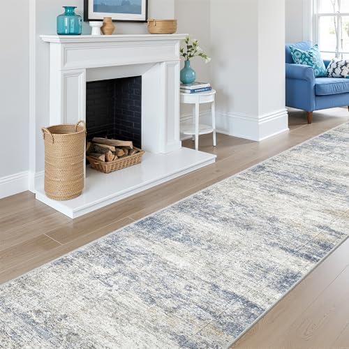 2'6 x 12' Runner Rug Non Slip,Washable Kitchen Rugs,Blue - Image 5