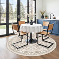 Round Kitchen Rugs 6ft Washable: Non-Slip Soft Low Pile Circle Area Rug for Under Table Living Room Dining Room Bedroom – Boho Floral Circular Floor Indoor Carpet (Beige,6x6) by BYYVOORugsforYourHome