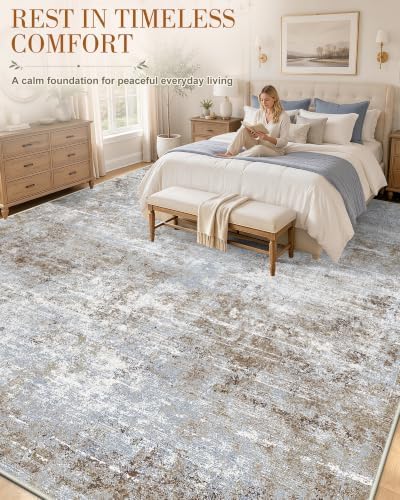 OLANLY 9x12 Washable Area Rug, Soft Non Slip Carpet for Bedroom Living Room - Image 4