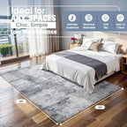 6x9 Area Rugs for Living Room Washable Bedroom Dining Room Blue Grey - Image 2
