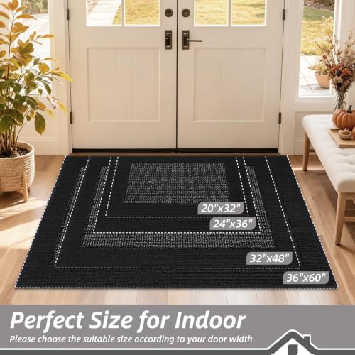 BEQHAUSE Indoor Door Mat 32" x 48", Dirt Trapper Door Mats, Black - Image 2