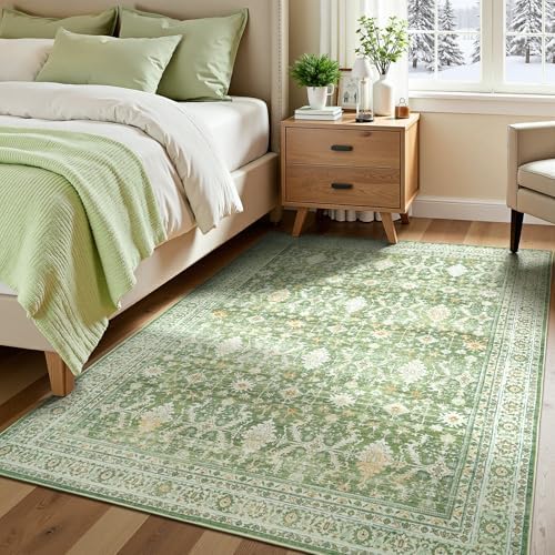 6x9 Area Rugs for Living Room, Washable Large Carpet, Light Green - Image 4