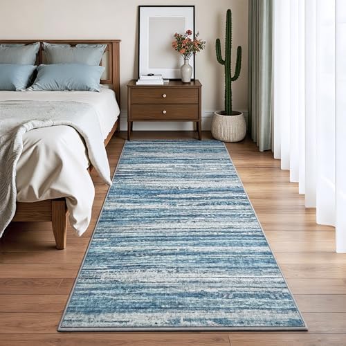 Chicrug 2x6 Blue Washable Runner Rug for Hallway Kitchen Entryway Non Slip - Image 2