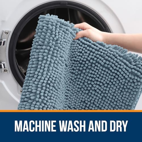 OLANLY Bathroom Runner Rugs 40x24, Extra Soft Absorbent Chenille Bath Rugs - Image 5