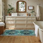 RELEANY Washable Area Rug, Runner 2'x5', Teal by RELEANY