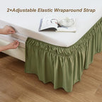 MEILA Wrap Around Elastic Bed Skirt for Twin & Full Beds, 14" Drop, Sage - Image 2