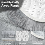 6x9 Large Tie-Dyed Grey Fluffy Area Rug Non-Slip for Living Room Bedroom - Image 4