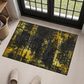 2x3 Washable Entryway Rug: Modern Abstract Soft Carpet Black Gold by FXRHLP