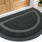 OLANLY Half Circle Front Door Mat Outside 29.5x17 All-Season Rubber Doormat by OLANLY