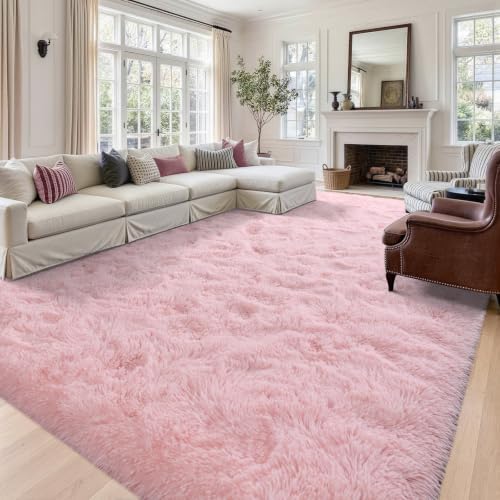 Noahas 8x10 Extra Large Pink Fluffy Soft Area Rug Non-Slip for Kids Bedroom - Image 2