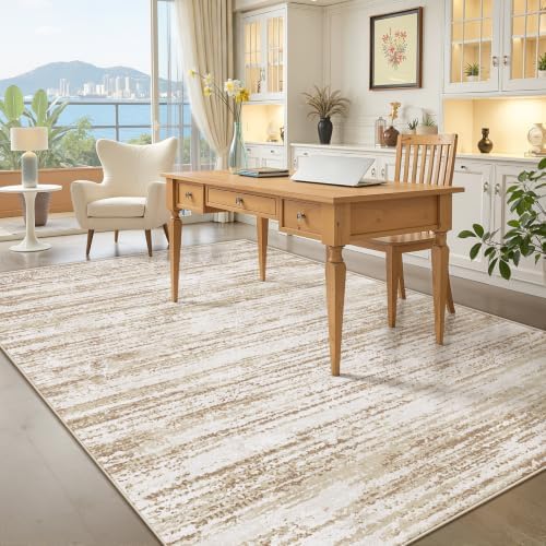 Area Rug 5x7 Living Room Rugs: Washable Modern Rug Non-Slip Soft Rugs Stain Resistant Printed Rug Indoor Carpet for Bedroom Kitchen Dining Room Nursery Home(Brown, 5'x7') - Image 3