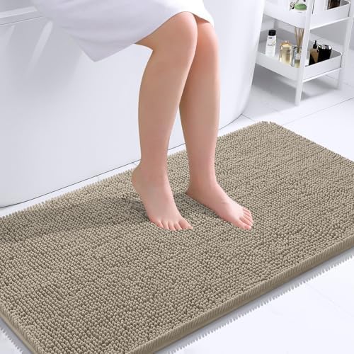OLANLY Bathroom Runner Rugs 40x24, Extra Soft Absorbent Chenille Bath Rugs by OLANLY
