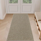 BEQHAUSE Dirt Trapper Door Mat 24" x 60", Non-Slip Washable, Light Beige by BEQHAUSE