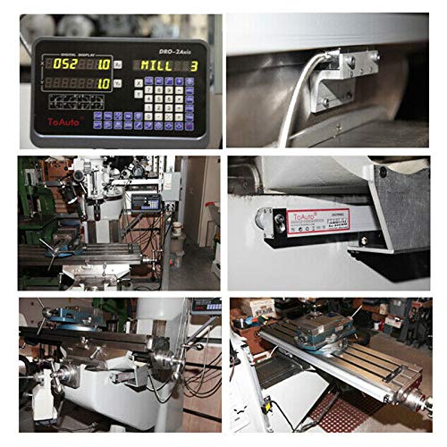 TOAUTO Digital Readout 2 Axis 3 Axis DRO Display Linear Scale 450mm 18" Precision 5um for Bridgeport/Knee Milling Lathe EDM Mill Machine
