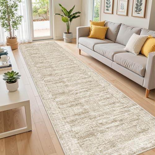 2x12 Runner Rug Non Slip,Washable Hallway Runner Rug,Brown - Image 4