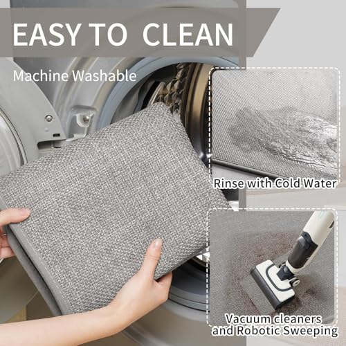 YDKGL Extra Long Kitchen Runner Rugs Kitchen Mat Non Slip Gray 17"x95" - Image 4