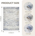 4x6 Area Rug for Entryway,Washable Kitchen Rug,Blue - Image 2