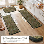 Collive Kitchen Rugs Sets of 3 Half Roung Sink Rug Cushioned Anti Fatigue - Image 2