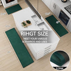 SUMLANS Kitchen Mats Set of 2 PCS for Floor, Washable Non Slip Rugs, Green - Image 3