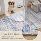 2x12 Runner Rug Non Slip,Washable Hallway Runner Rug,Blue - Image 6