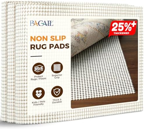 BAGAIL BASICS Round 4 FT Rug Pad Gripper for Hardwood Floors, Non Slip Rug Pads for Area Rugs, Extra Thick Under Rug Padding, Protect Your Rugs & Floors by BAGAILBASICS