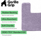 GORILLA GRIP Chenille Bath Rug Mat for Square Toilet Base, 24x19 Purple - Image 3