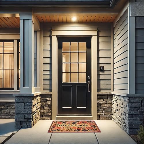 Outdoor Rug Door Mat, Welcome Mat Outdoor, Non-Slip Door Mat Outside Entrance, Stylish Welcome Mat, Entryway Rug, 19'x31' (16.WelcomeFlower) - Image 6