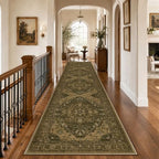 RELEANY Washable Area Rug, Runner 2'6"x14', Brown/Dark Brown - Image 2