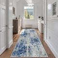 Runner Rugs for Hallways Kitchen 2.6x8 Non Slip Washable Blue Grey White by Aelenmu