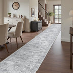 2'6 x 14' Runner Rug Non Slip,Washable Kitchen Rugs,Grey by Restydon