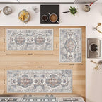Washable Kitchen Rug Set of 3: Boho Non-slip Soft Stove Sink Mat Light Weight Stain Resistant Carpet for Dog Bowl Area Comfort Tile/Hardwood Floors Protection Mat for Entryway Foyer(2x3+2x4+2x5,Brick) - Image 5