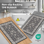 3 Pieces Kitchen Rug Sets: Farmhouse Washable Non-Slip Floor Mat for Sink Stove & Fridge Area Water Resistant Carpet for Laundry Room Entryway Soft Cozy Runners for Kids Pets Family(2x3+2x4+2x5,Black) - Image 5