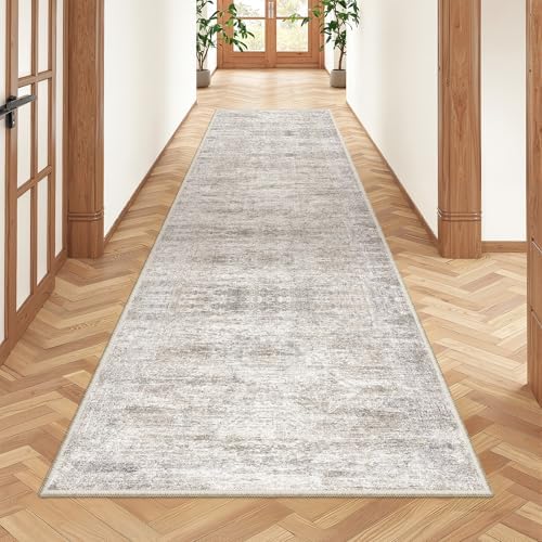 2x8 Runner Rug Non Slip,Washable Hallway Runner Rug,Taupe by Restydon