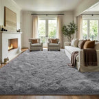 8x10 Extra Large Grey Fluffy Soft Area Rug Non-Slip for Living Room Bedroom - Image 3