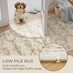 Washable Runner Rugs for Bedroom - 2x6 Runner Rug Non Slip, Ultra-Thin Entryway Runner, Soft Abstract Kitchen Runner for Hallway, Laundry, Bathroom, Indoor Door Mat(2'x6', Brown/Pink) - Image 6