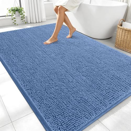 OLANLY Large Bathroom Rugs 70x46, Extra Soft Absorbent Chenille Bath Rugs by OLANLY