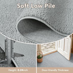 5x7 Light Grey Solid Area Rug Washable Non-Slip for Living Room Bedroom - Image 5