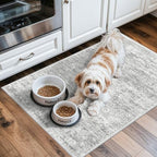 Washable Rug 2x3 for Entryway, Small Non-Slip Kitchen Throw Mat for Sink, Soft Low-Pile Stain & Fade-Resistant Indoor Mat for Pet Area & Bathroom (Grey/Ivory) - Image 4