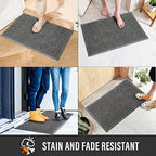 HIYARD Sturdy Front Door Mat, Absorbent Muddy Dirt Resist Welcome Door Mats Outdoor Indoor, Stain and Fade Resistant, Non-Slip Rubber Backing Low Profile Doormat for Entryway, 30×17, Grey - Image 5