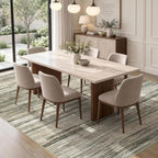 Lofus 5x7 Area Rug for Living Room, Abstract Washable Non-Slip Rugs, Taupe - Image 3