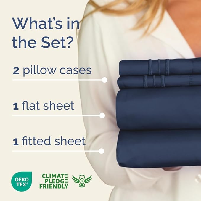 Full XL Bed Sheets - Extra Long Extended Full Sheet – Luxurious, Easy-Fit Sheet Set - Fits between 8” to 16" Deep Pockets, 54" x 80" for Full XL Mattresses - Ideal for Extra Long Full Beds