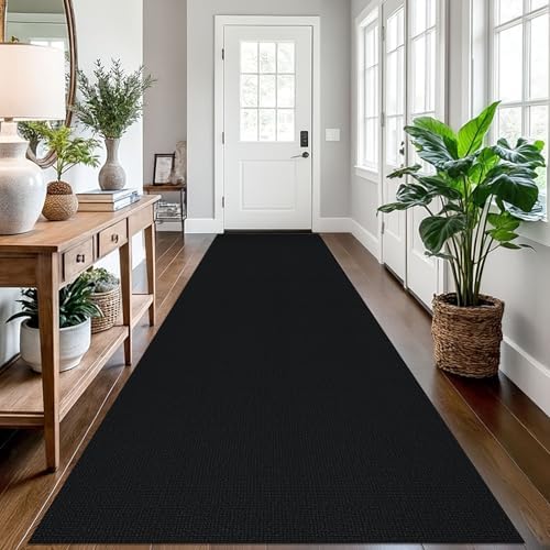 EARTHALL Washable Runner Rug, Non Slip Hall Runner, 3x12 Ft, Black Heather by Unknown