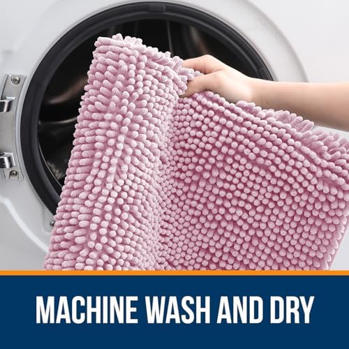 OLANLY Bathroom Runner Rugs 45x27, Extra Soft Absorbent Chenille Bath Rugs - Image 5