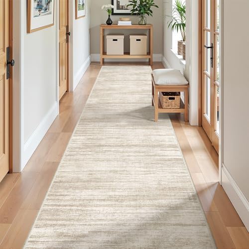 2x10 Runner Rug Non Slip,Washable Hallway Runner Rug,Brown by Restydon